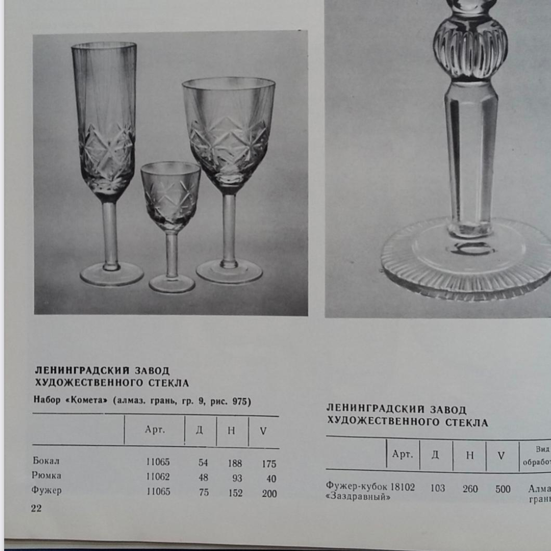 Рюмки на ножках «Камета» ЛЗХС 1968г. Ав. формы Яновская Е.В., ав.резки Пыльд Х.М. Этикетка. Цена 6шт. Картинка 7